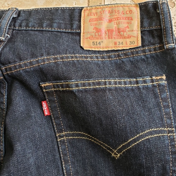 LEVI'S MENS 514 STRAIGHT JEANS:PRE-OWNED 34 X 30 (PAIR #1) - Picture 13 of 14